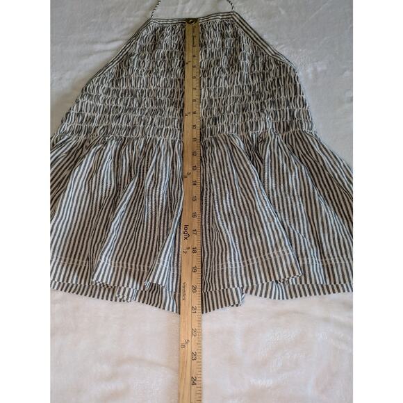 Grade & Gather Stripes Smocked Halter Top Womens Medium Peplum Blouse Summer - Picture 5 of 7